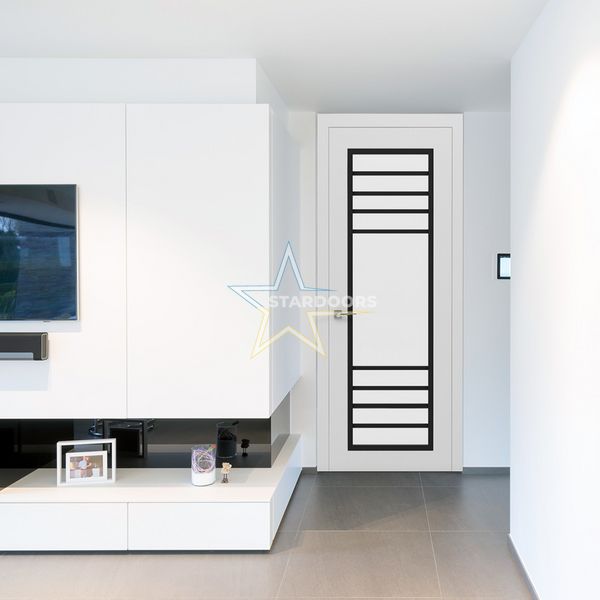 Міжкімнатні двері Rodos Porto3 скло тріплекс, білий мат 207 Loft фото