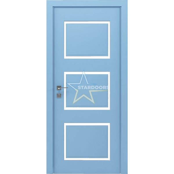Міжкімнатні двері Rodos Dolce напівскло 3, фарба RAL 368 Cortes фото