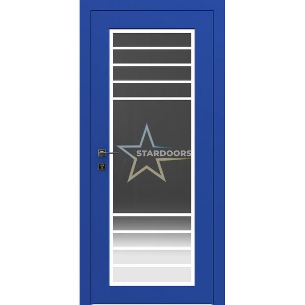 Міжкімнатні двері Rodos Porto3 скло тріплекс, фарба RAL, вставка рамки білий мат 248 Loft фото