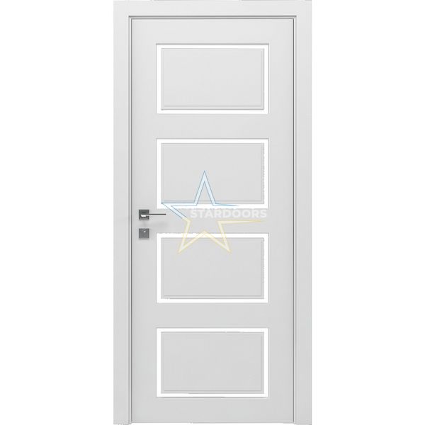 Межкомнатные двери Rodos Dolce полустекло 4, белый мат 367 Cortes фото