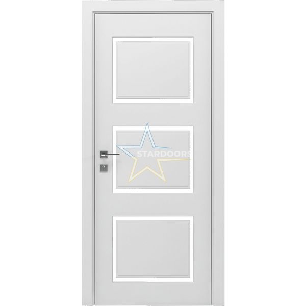 Межкомнатные двери Rodos Dolce полустекло 3, белый мат 366 Cortes фото