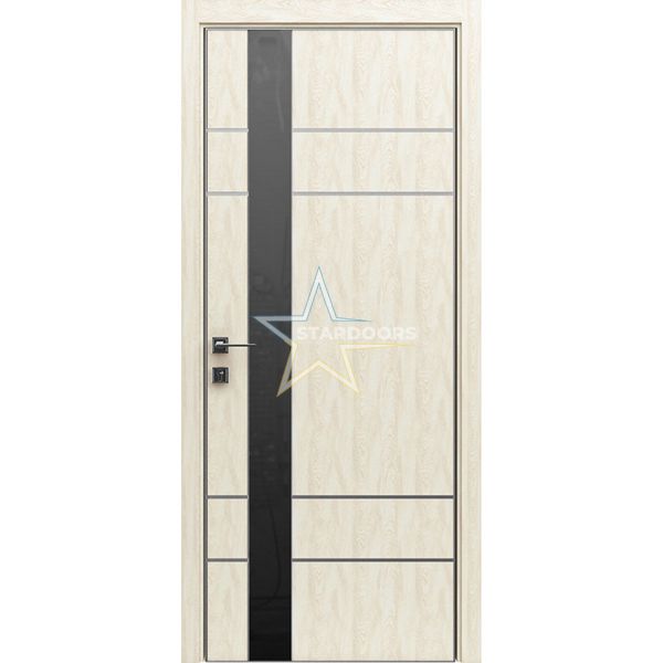 Межкомнатные двери Rodos Flat-05 глухое+alum, стекло 470 Modern фото